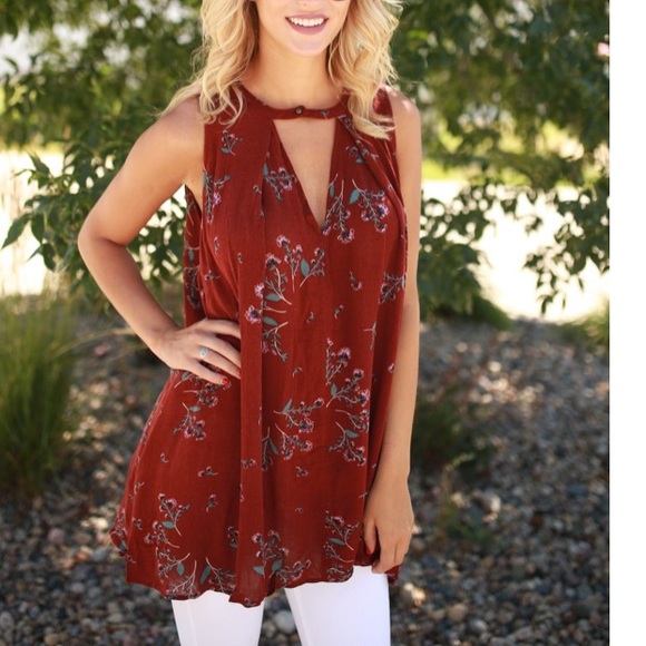 Free People Tops - NWT Free People Tree Swing Crimson Tunic